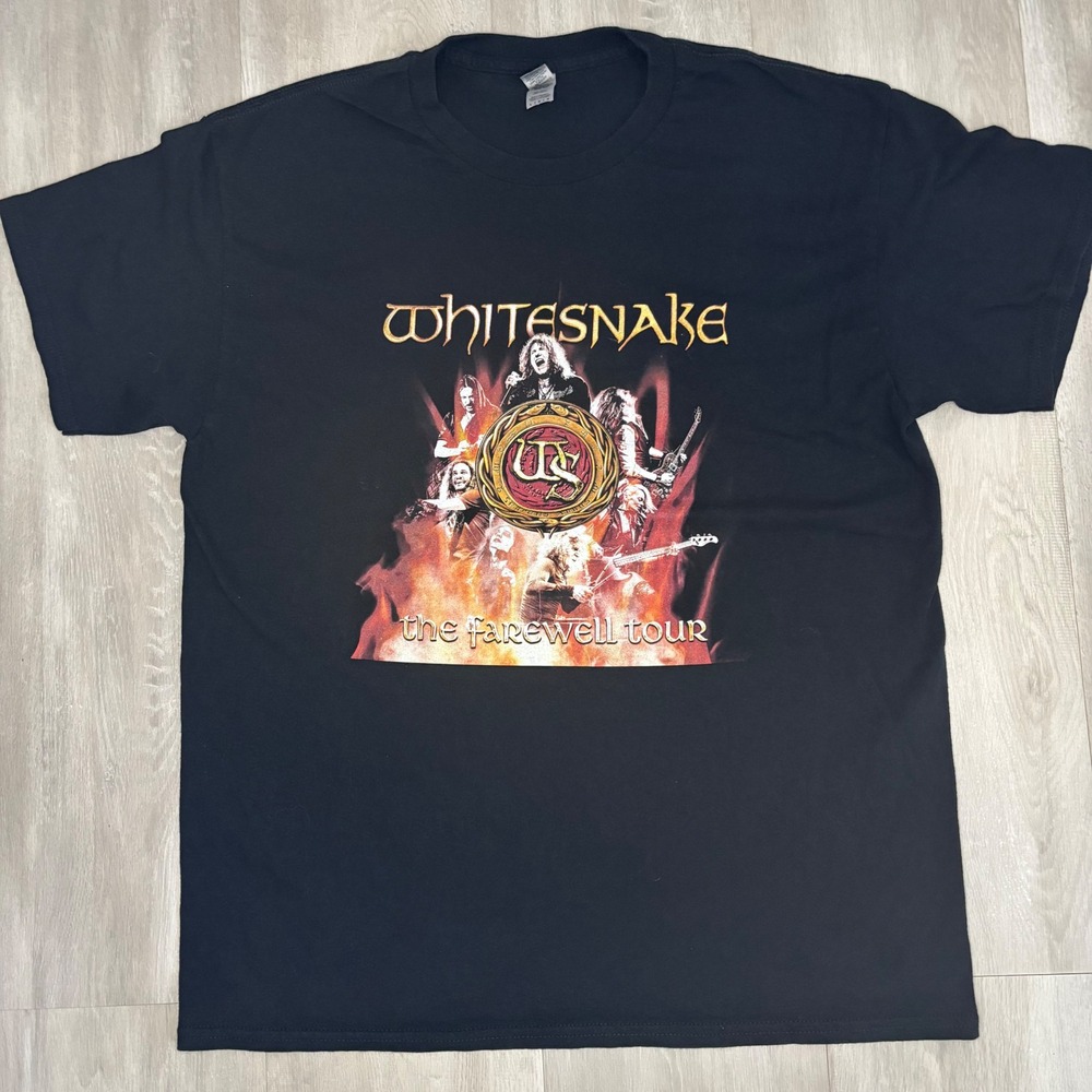 Whitesnake The Farewell Tour 2022 T-Shirt Mens Large Black Concert Band Tee